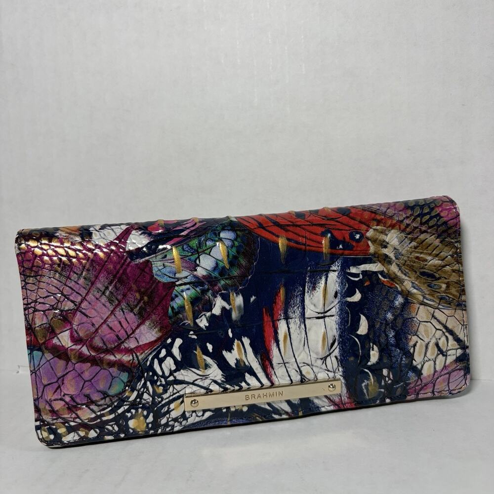 Brahmin Melbourne ADY Slim Bifold Leather Wallet METAMORPHOSIS Multicolor